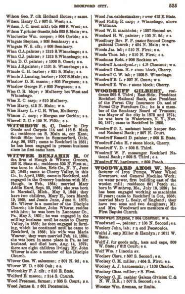 City of Rockford Ill  directory from 1877